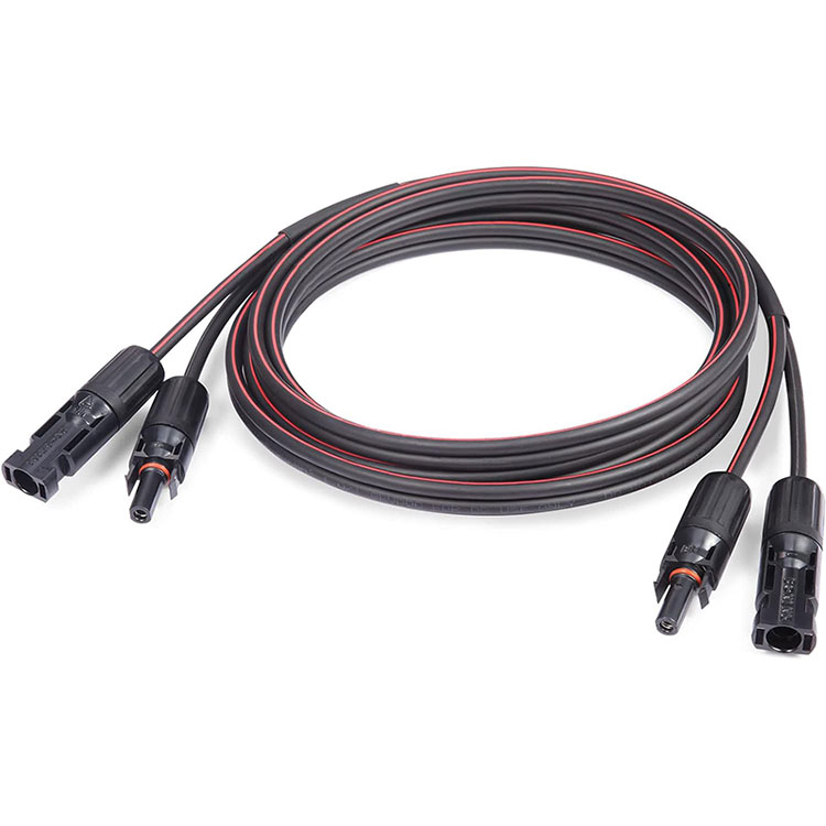 Cabo solar de núcleo duplo vermelho e preto de 30 pés 10AWG